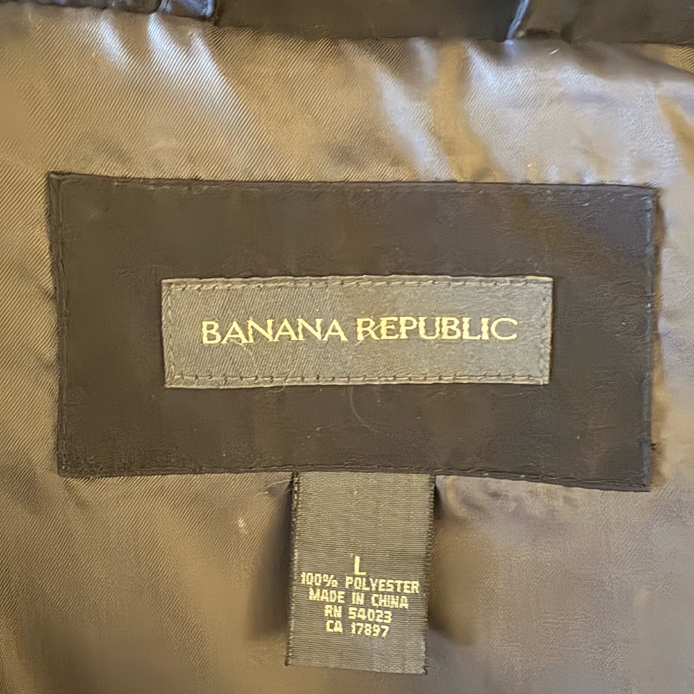 Banana Republic Men's Black Raincoat Jacket Size Large - Picture 4 of 4